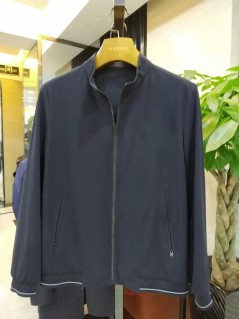 J2057 博尔顿针织时尚休闲男士新款中年立领春装夹克